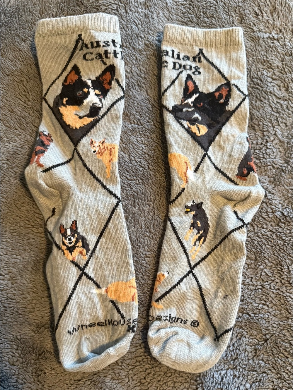 Australian Cattle Dog Pattern Gray Novelty Socks